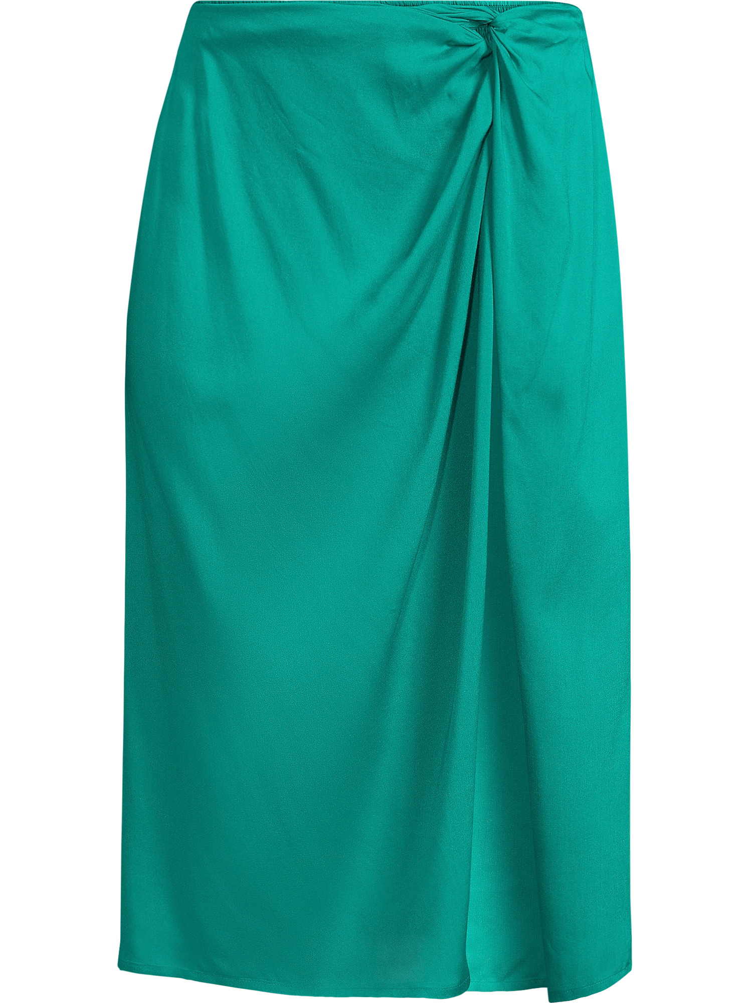 Lands' End Women's Twist Front Knee Length Swim Coverup Skirt