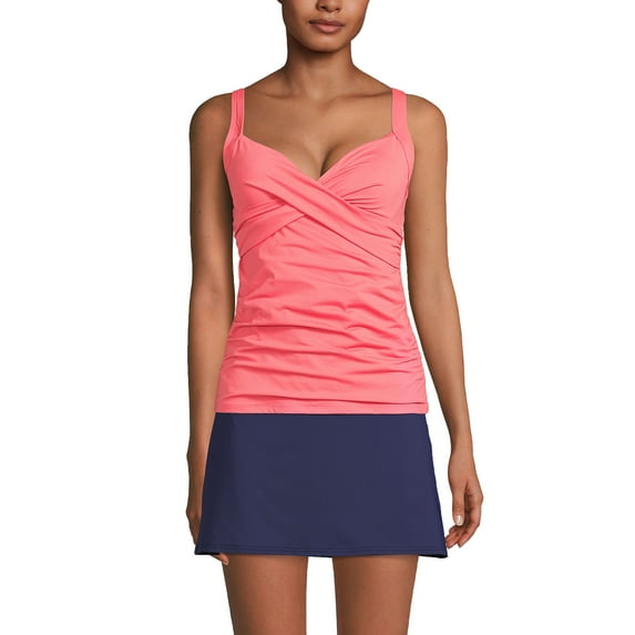 Lands' End Women's V-Neck Wrap Underwire Tankini Swimsuit Top
