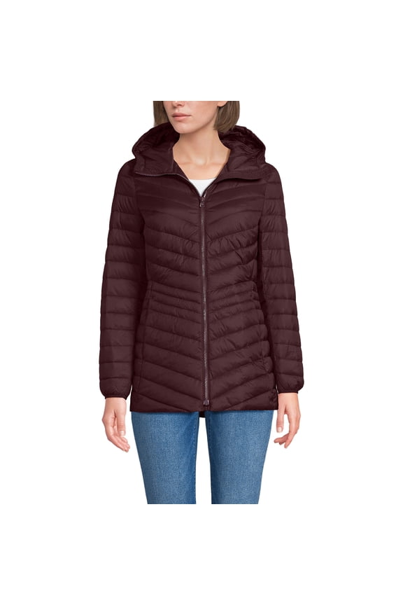 Women's Wanderweight Packable Down Hooded Long Jacket