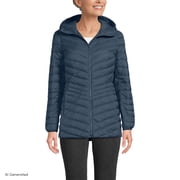 Lands End Womens Wanderweight Packable Down Hooded Long Jacket
