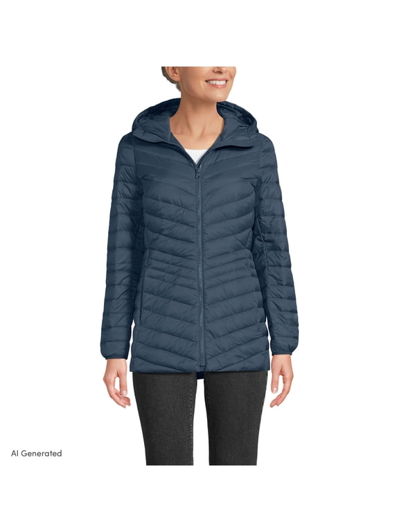 Women's Wanderweight Packable Down Hooded Long Jacket