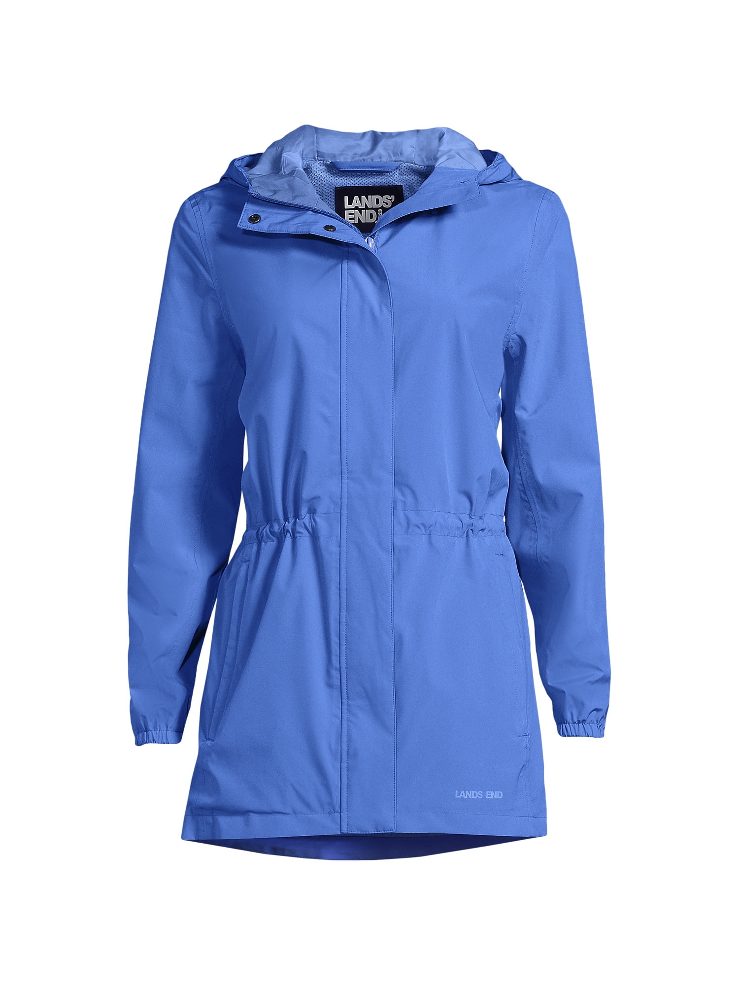 Lands End Women s Waterproof Hooded Packable Raincoat Walmart