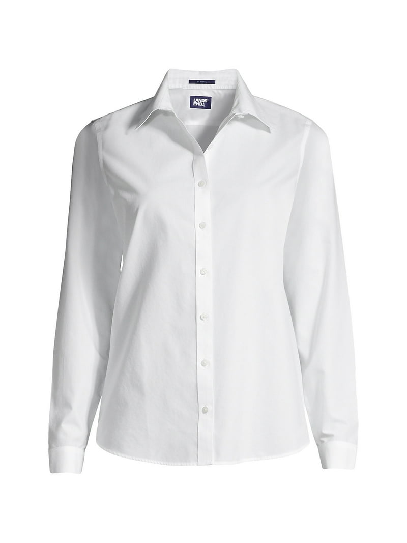 ladies no iron dress shirts Women's Tall Wrinkle Free No Iron Shirt - Lands' End - Blue