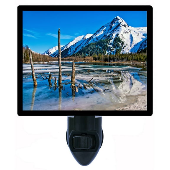 Night Light - Alaska Wilderness. | Landsape Theme, Includes Free Switchable Insert, 4W Bulb, E12 Base