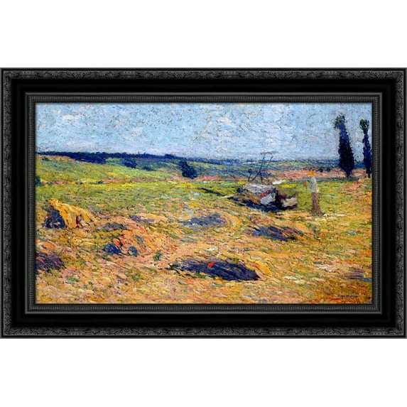Landscape 24x17 Black Ornate Wood Framed Canvas Art by Martin, Henri