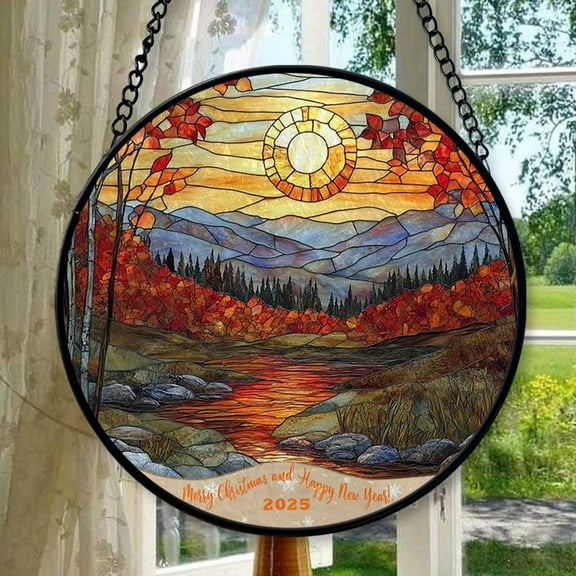 Landscape 46 Stained Glass Suncatcher Ornament, Holiday Tree Ornament, Gift for Mom, Love Day Home Decor, Festival Gift Ornament, Keepsake 2025