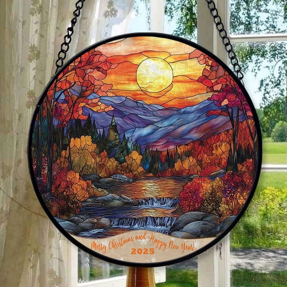 Landscape 47 Stained Glass Suncatcher Ornament, Xmas Hanging Ornament, Mother’S Day Ornament, Valentine Ornament Gift, Celebration Hanging Decor, Keepsake 2025