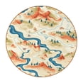 thumbnail image 1 of Landscape 6PCS Round Coasters, Microfiber Leather Drink Coasters Set of 6, 11x11 cm/4.3x4.3 in Absorbent Coaster for Drinks, Cup Coaster for Home and Kitchen Decor, 1 of 6