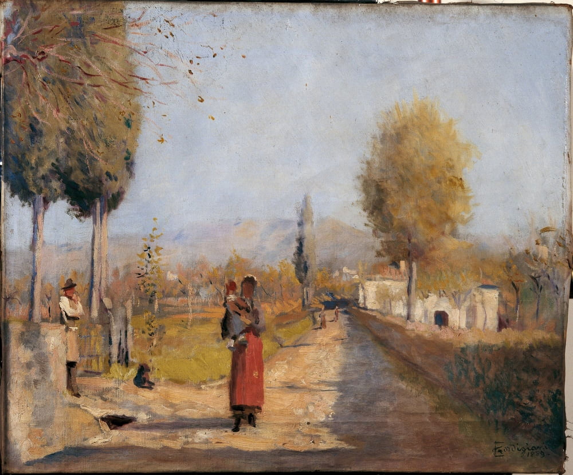 Landscape (A Road In Mugello) Canvas Art - (24 x 18)