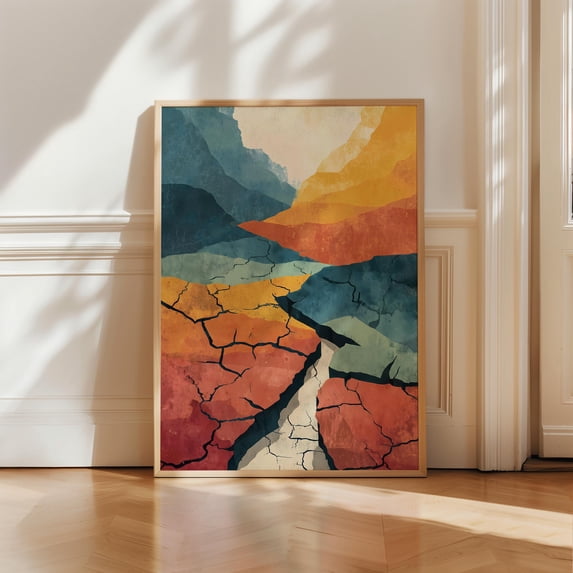Landscape Abstract Cracked Earth Geological Warm Earthy Tones ...