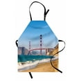 thumbnail image 1 of Landscape Apron Panoramic View of Golden Gate Bridge San Francisco Coastline Nature Seascape, Unisex Kitchen Bib Apron with Adjustable Neck for Cooking Baking Gardening, Blue Turquoise, by Ambesonne, 1 of 3
