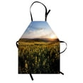 thumbnail image 1 of Landscape Apron Scenic View Sunset Flower Field Spring Countryside Rural Idyllic Scenery, Unisex Kitchen Bib Apron with Adjustable Neck for Cooking Baking Gardening, Yellow Green Blue, by Ambesonne, 1 of 3