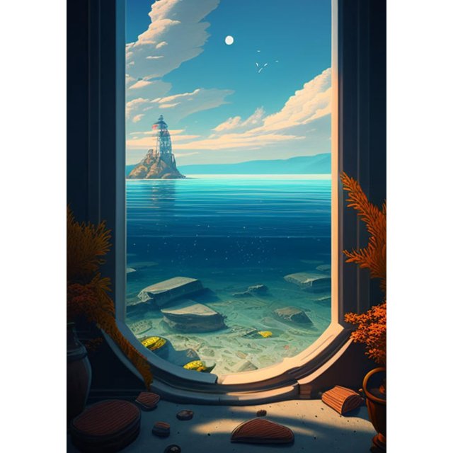 Landscape Art Jigsaw Puzzle,Shallow Beach Island Puzzles for Adults