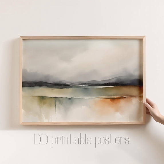 Landscape Art Print, Abstract Minimalist Home Decor #1226, Unframed Canvas Size 24x36