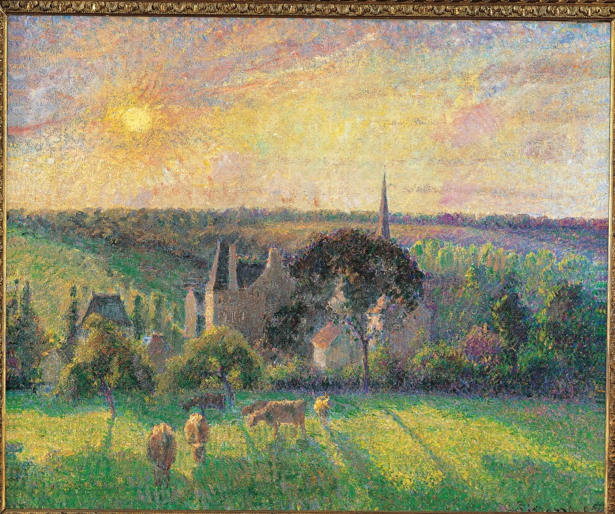 Landscape At Eragny With Church And Farm Canvas Art - (36 x 24)