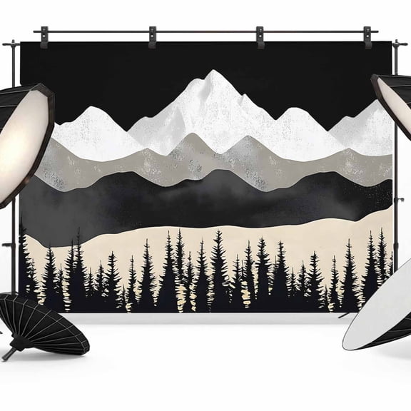 Landscape Backdrop for Photography, Mountain Nature Scenery Forest Photo Backdrop Portrait Background Party Banner Photo Backgrounds for Studio Booth Props, 10x8ft