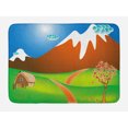 thumbnail image 1 of Landscape Bath Mat, Digitally Generated Cartoon Country Outdoor Scene with House Mountains Field, Plush Bathroom Decor Mat with Non Slip Backing, 29.5" X 17.5", Multicolor, by Ambesonne, 1 of 2