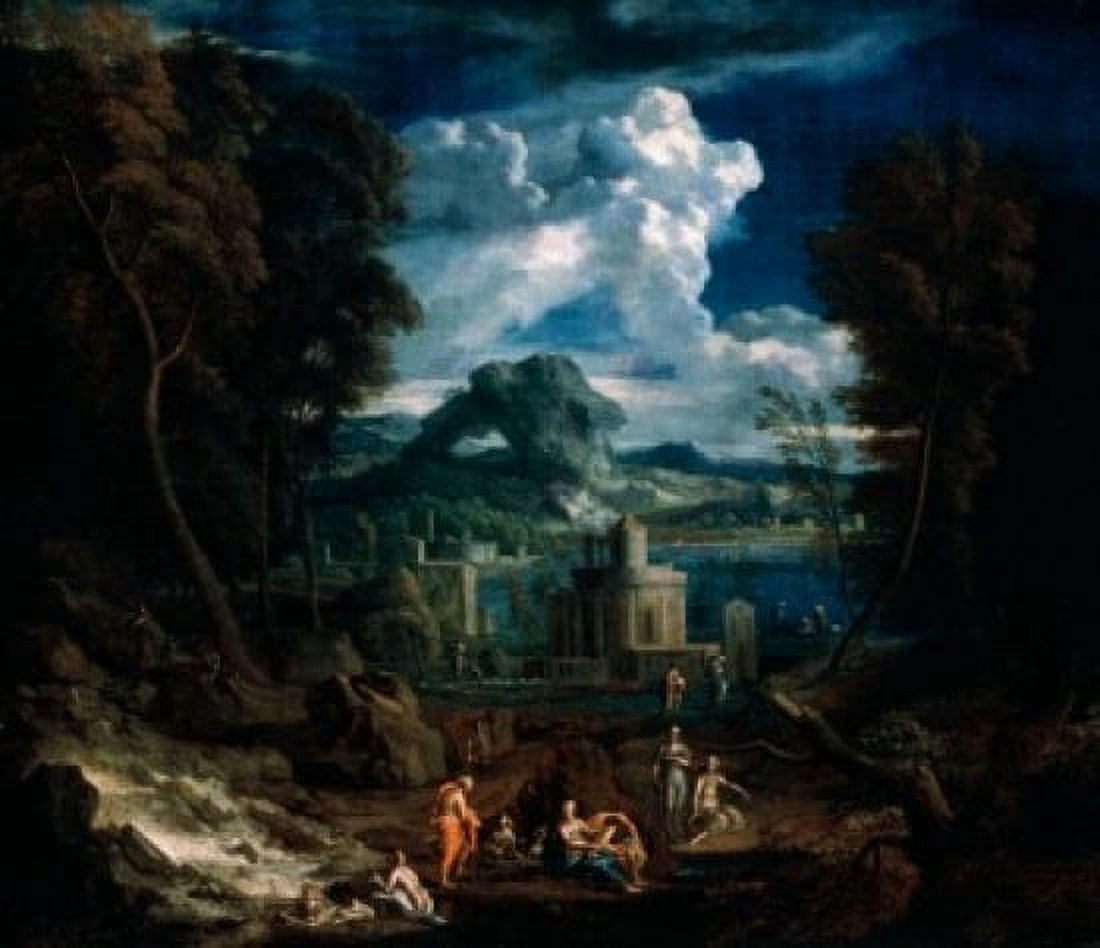 Landscape with Bathing Nymphs Pieter Andreas Rysbrack (1690-1748 Flemish) Oil on canvas Pushkin Museum of Fine Arts Moscow Russia Canvas Art - Pieter Andreas Rysbrack (24 x 36)