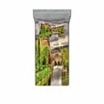 thumbnail image 1 of Landscape Bedding Set with Sheet & Covers, Nature Themed View of Bath Town over the River Avon in England Digital Print, Printed Bedroom Decor 2 Shams, 4 Sizes, Fern Green, by Ambesonne, 1 of 3