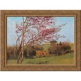 thumbnail image 1 of Landscape: Blossoming Red Almond [study] 24x20 Gold Ornate Wood Framed Canvas Art by Godward, John William, 1 of 2