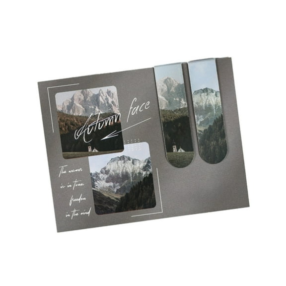 Landscape Bookmarks,Magnetic Bookmark,Double Sided Printing Paper Bookmark,Beautiful & Artistic Bookmark Marker,Refrigerator Sticker,Suitable for Reading Enthusiasts(6.69x2.95") (Grey)