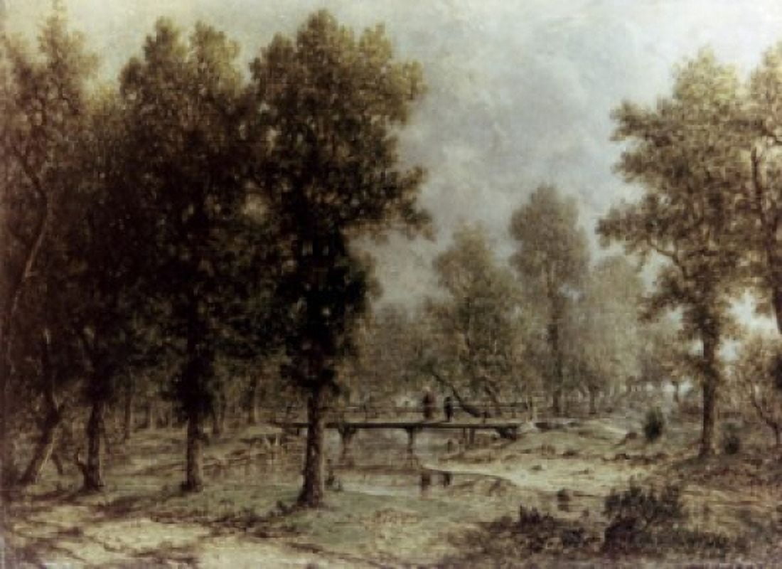 Landscape with a Bridge by Theodore Rousseau oil on panel 1850-52 1812-1867 Russia St Petersburg The Hermitage Canvas Art - Theodore Rousseau (18 x 24)