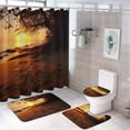 thumbnail image 1 of Landscape Butterfly 4 Piece Shower Curtain Sets, with Non-Slip Rugs, Toilet Lid Cover And Bath Mat, for Bathroom Decor Set, 1 of 8