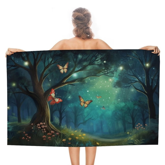 Landscape Butterfly Beach Towel, Microfiber Beach TowelsAbsorbent, Compact, Beach Blanket, Lightweight Towel for The Swimming