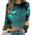thumbnail image 1 of Landscape Butterfly Mom Sweatshirt For Women Long Sleeve Pullover, 1 of 7