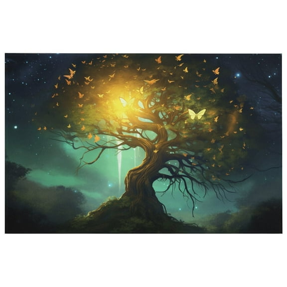 Landscape Butterfly Washable Indoor Doormat, Quick Absorbent Entrance Rug Distressed Front Door Mat, Welcome Mats Entryway Rug Doormats for Kitchen Home Patio