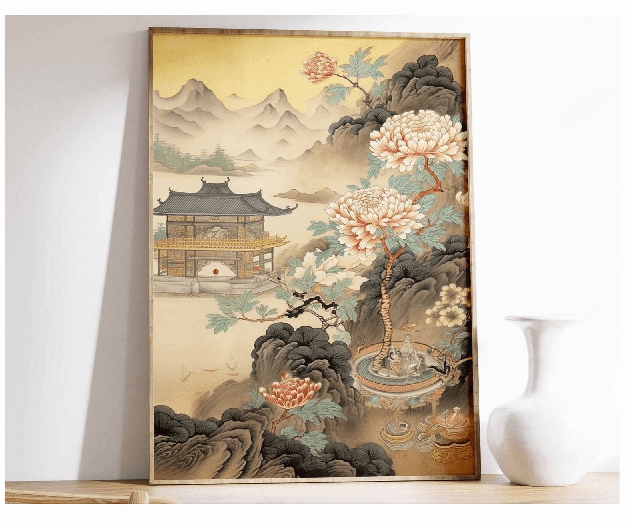 Paper Floristry Landscape Chinese Floral Paper Poster , Poster Print Only - Walmart.com