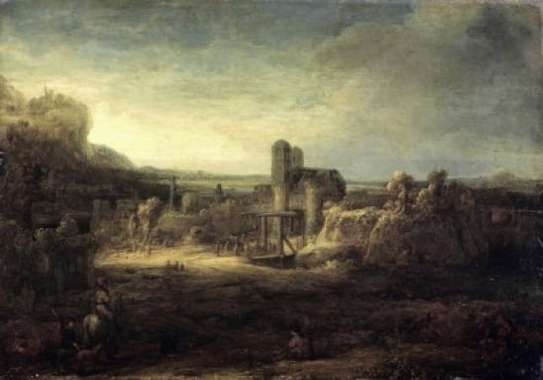 Landscape with a Church ca 1640-42 Rembrandt Harmensz van Rijn (1606-1669 Dutch) Oil on wood panel Collection of the Duke of Berwick & Alba Madrid Canvas Art - Rembrandt Harmensz van Rijn (18 x 24)