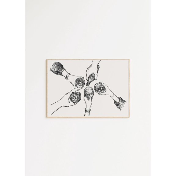 Landscape Cocktail Print, Keep Em Coming Print, Bar Cart Decor, Retro Alcohol Print, Bar Cart Wall Art, Bar Cart Prints, Cocktail Wall Art #2910, Unframed Canvas Size 8x12