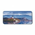 thumbnail image 1 of Landscape Computer Mouse Pad, Photo of Bled in Slovenia with Lake Snowy Mountains and a Castle Pastoral Scenery, Rectangle Non-Slip Rubber Mousepad X-Large, 35" x 15", Multicolor, by Ambesonne, 1 of 2