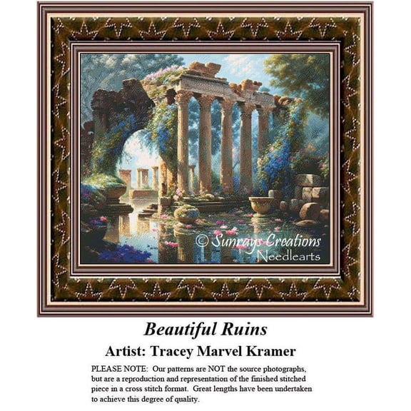 Landscape Cross Stitch Pattern | Beautiful Ruins (Pattern Only, You Provide The Floss and Fabric)