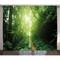 thumbnail image 1 of Ambesonne Green Curtains 2 Panel Set, Way in Jungle of Malaysia, 108" x 63", Green, 1 of 3