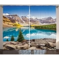 thumbnail image 1 of Ambesonne Landscape Curtains 2 Panel Set, Moraine Lake Sunset, 108" x 90", Multicolor, 1 of 3