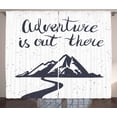 thumbnail image 1 of Ambesonne Landscape Curtains 2 Panel Set, Mountain and Road, 108" x 84", Charcoal Grey and White, 1 of 3