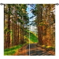 thumbnail image 1 of Landscape Curtains Nature Scenery Theme Window Drapes with Sunset Forest Sunshine Tree Path Scene Print Pattern Rod Pocket Decor Curtains for Bedroom Living Room Office 2 Panels 42 x 63 Inch, 1 of 6