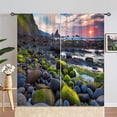 thumbnail image 1 of Landscape Curtains Nature Scenery Theme Window Drapes with Tropical Sunset Beach Stone Scene Design Print Pattern Rod Pocket Decor Curtains for Bedroom Living Room Office 2 Panels 42 x 84 Inch, 1 of 4