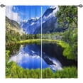 thumbnail image 1 of Landscape Curtains Nature Theme Window Drapes with Foggy Snow Mountain Forest Lake Scenery Scene Design Print Pattern Rod Pocket Curtains for Bedroom Living Room Office 2 Panels 42 x 63 Inch, 1 of 5