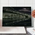 thumbnail image 1 of Landscape Cutting Board, Brooklyn Bridge Sunset NYC View Skyline Tourist Attraction Modern City, Decorative Tempered Glass Cutting and Serving Board, Large Size, Pale Brown Dried Rose, by Ambesonne, 1 of 5