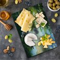 thumbnail image 1 of Landscape Cutting Board, Fishing Pier by River in the Morning Clouds and Trees Nature Image, Decorative Tempered Glass Cutting and Serving Board, Small Size, Green Blue White, by Ambesonne, 1 of 1