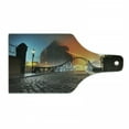 thumbnail image 1 of Landscape Cutting Board, Modern City Bridge at Night with Sightseeing Urban Theme Landscape, Decorative Tempered Glass Cutting and Serving Board, Wine Bottle Shape, Grey Orange, by Ambesonne, 1 of 5