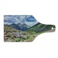 thumbnail image 1 of Landscape Cutting Board, Mountains Wild Rhubarb Natural View Eastern Siberia Scenic Scenery Cloudy Sky, Tempered Glass Cutting and Serving Board, Wine Bottle Shape, Multicolor, by Ambesonne, 1 of 1