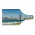 thumbnail image 1 of Landscape Cutting Board, Panoramic View of Golden Gate Bridge San Francisco Coastline Nature Seascape, Tempered Glass Cutting and Serving Board, Wine Bottle Shape, Blue Turquoise, by Ambesonne, 1 of 5