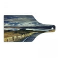 thumbnail image 1 of Landscape Cutting Board, Pike Road to the River and Snowy Mountain in Gradient Colors Sky Scenery, Tempered Glass Cutting and Serving Board, Wine Bottle Shape, White Blue Yellow, by Ambesonne, 1 of 1