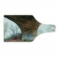 thumbnail image 1 of Landscape Cutting Board, Pillar of Old Stone Bridge in Rural Area Historic Architecture Landmark, Decorative Tempered Glass Cutting and Serving Board, Wine Bottle Shape, Brown Green, by Ambesonne, 1 of 1