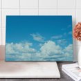 thumbnail image 1 of Landscape Cutting Board, Vast Cloudy Sky Scenics Windy Weather Calming View Panoramic Scenery Picture, Decorative Tempered Glass Cutting and Serving Board, Large Size, Blue White, by Ambesonne, 1 of 5