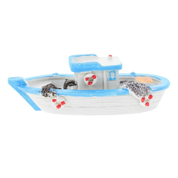 Landscape Decoration Home Decoration Fishing Boat Toy Toy Boats Resin Boat Decor Nautical Ships Model Mini Boat